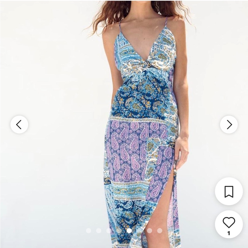 NWT Zara Paisley and Patterned Strappy Dress